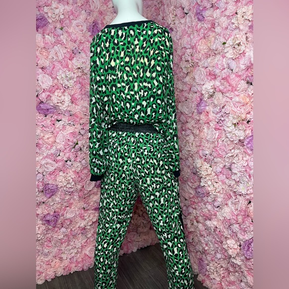 Guess Green Leopard Rhinestone Track Suit Small - Picture 2 of 12